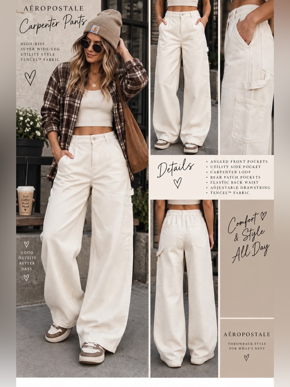 AEROPOSTALE Carpenter Pants with Loop and Side Pocket NWT
